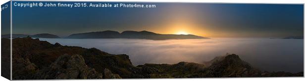  Helm Crag Twilight, English Lake District panoram Canvas Print by John Finney