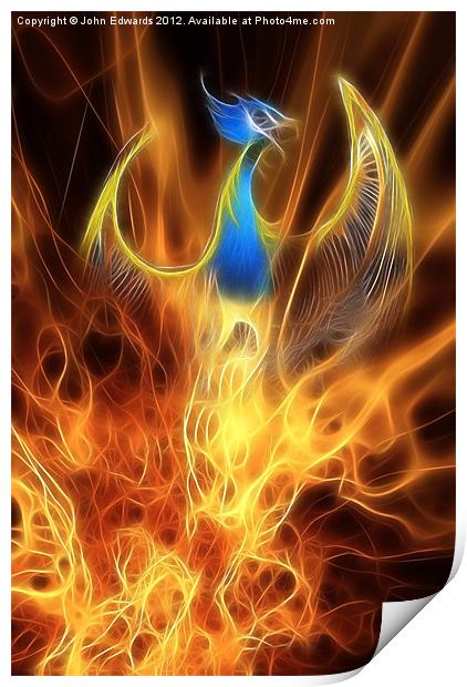 The Phoenix rises from the ashes Print by John Edwards