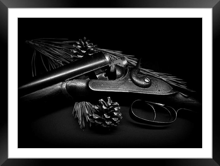  Vintage Shotgun Framed Mounted Print by Jon Fixter