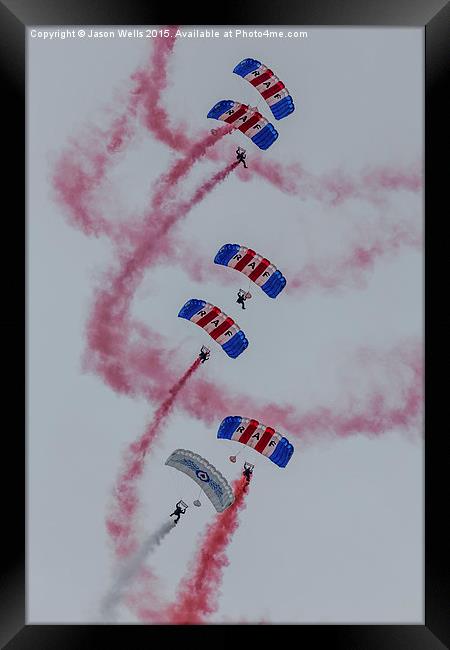 The Falcons parachute team Framed Print by Jason Wells