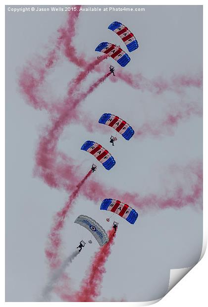 The Falcons parachute team Print by Jason Wells