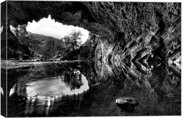  Inside Rydal caves, Lake district Canvas Print by Gordon Bishop