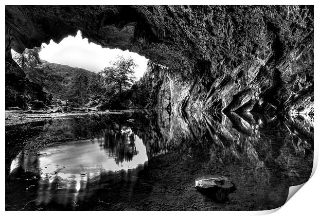  Inside Rydal caves, Lake district Print by Gordon Bishop