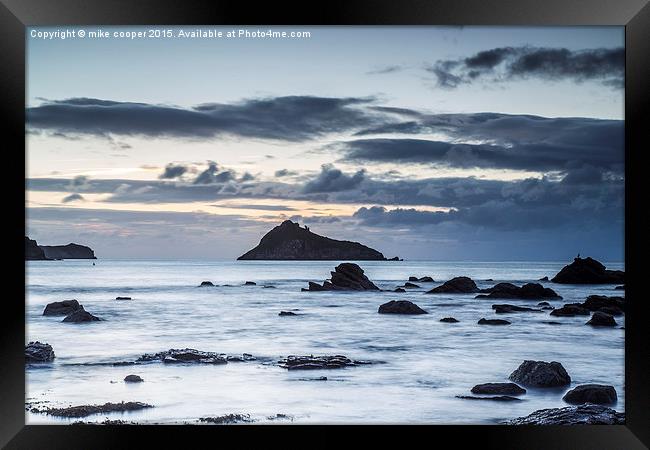  dawn is  breaking over south Devon Framed Print by mike cooper