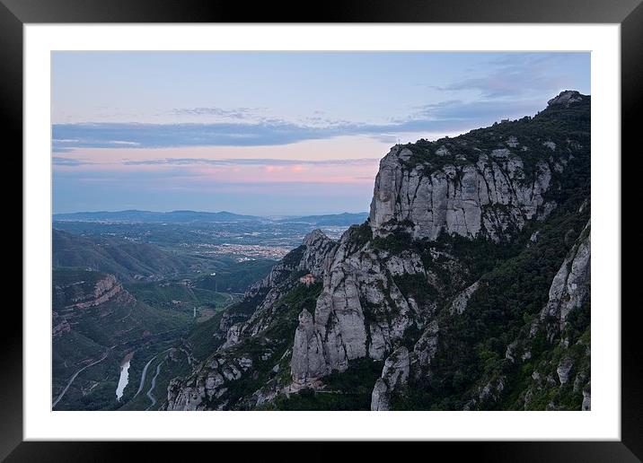 The view of sunset from Montserrat Framed Mounted Print by Stephen Taylor