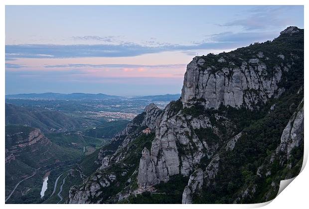 The view of sunset from Montserrat Print by Stephen Taylor