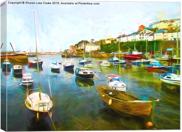  Brixham in paint Canvas Print by Sharon Lisa Clarke
