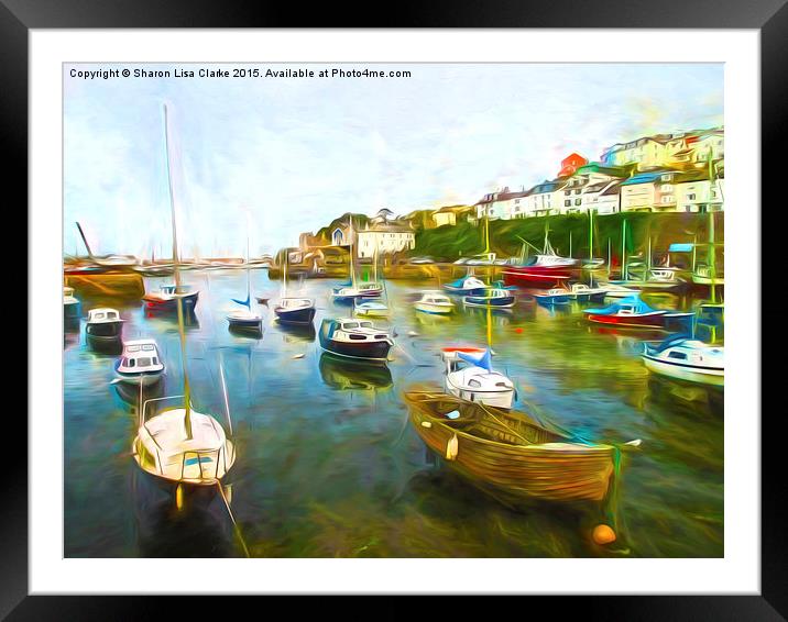  Brixham in paint Framed Mounted Print by Sharon Lisa Clarke