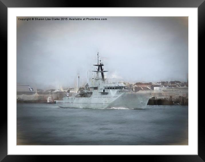  HMS Tyne Framed Mounted Print by Sharon Lisa Clarke