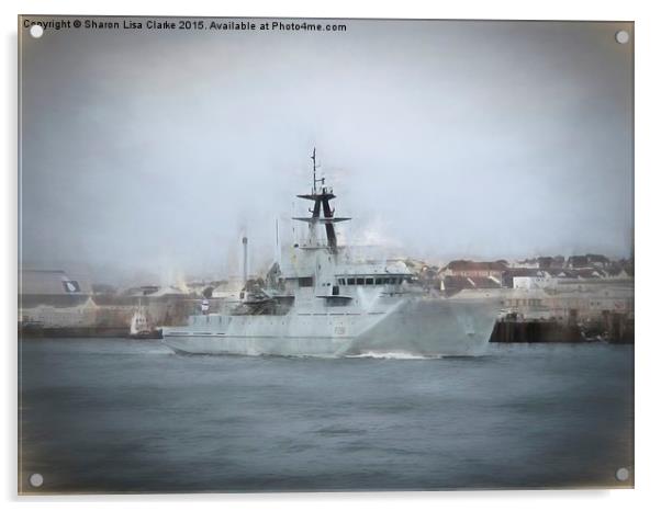  HMS Tyne Acrylic by Sharon Lisa Clarke