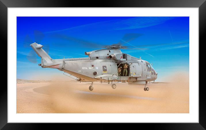  Merlin Touchdown Framed Mounted Print by Rob Lester