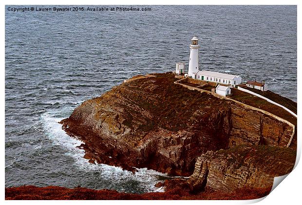 South Stack Lighthouse, Anglesey, Wales. Print by Lauren Bywater