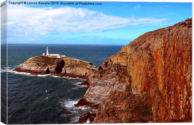 South Stack Lighthouse, Coastal View, Anglesey, Wa Canvas Print by Lauren Bywater