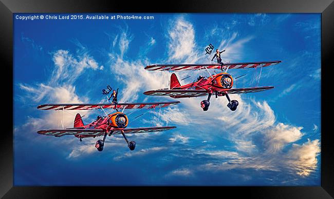  The Barnstorming Girls Wave Farewell Framed Print by Chris Lord