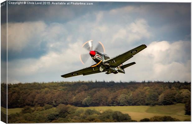 Shark Nosed P-51 Mustang at Goodwood Canvas Print by Chris Lord