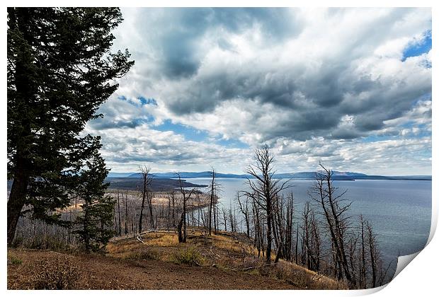  Burnt Beauty Over Yellowstone Lake - Yellowstone Print by Belinda Greb