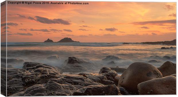  Sunset at Cape Cornwall Canvas Print by Nigel Poore