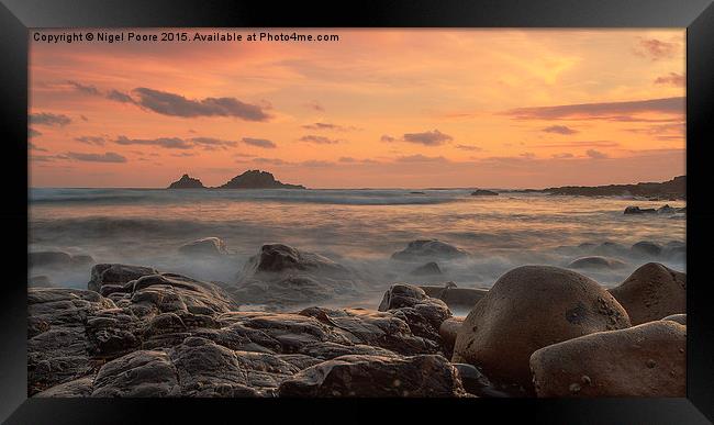  Sunset at Cape Cornwall Framed Print by Nigel Poore