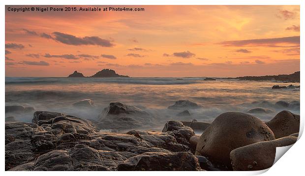  Sunset at Cape Cornwall Print by Nigel Poore
