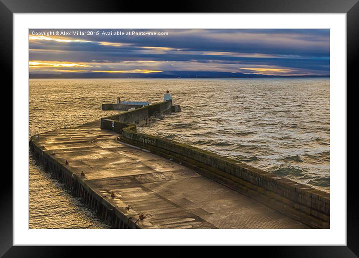  Burghead Harbour Wall Framed Mounted Print by Alex Millar