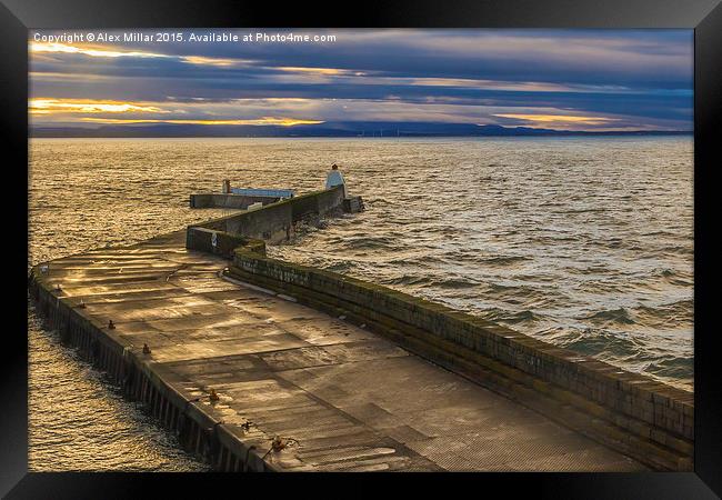  Burghead Harbour Wall Framed Print by Alex Millar