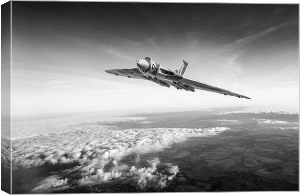 Vulcan in flight black and white version Canvas Print by Gary Eason