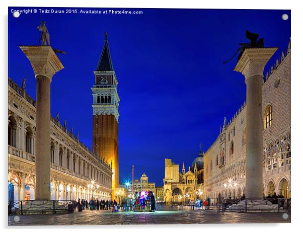  San Marco Venice Acrylic by Tedz Duran