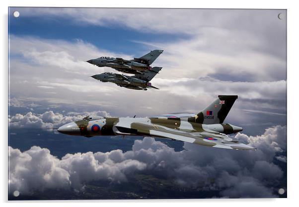  Vulcan Bomber XH558 and Tornados Acrylic by Oxon Images