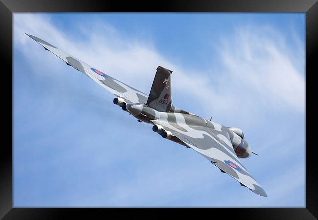  Vulcan and wispy clouds at Duxford Framed Print by Oxon Images