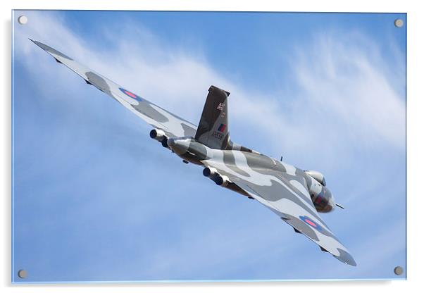  Vulcan and wispy clouds at Duxford Acrylic by Oxon Images