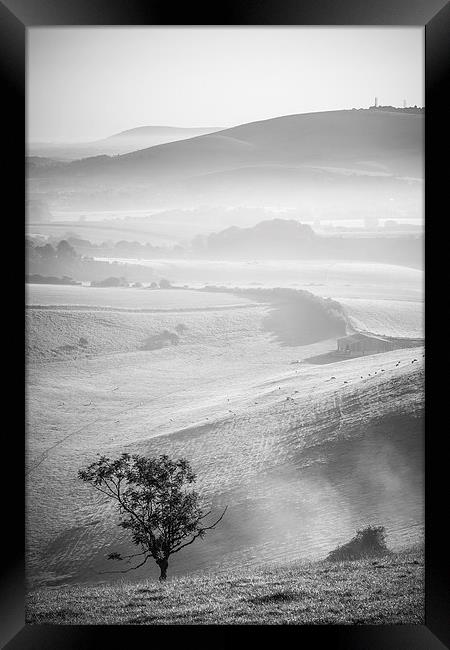 Adur Valley Mist Framed Print by Malcolm McHugh