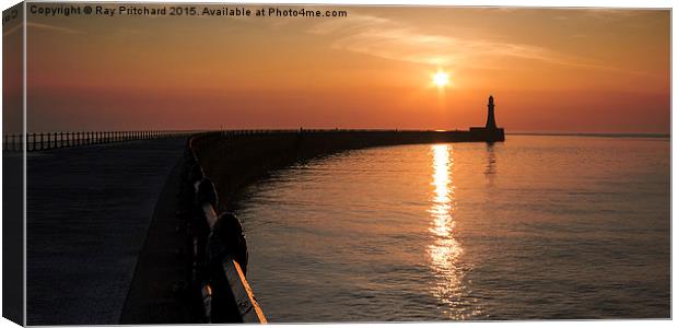  Roker Pier Sunrise Canvas Print by Ray Pritchard