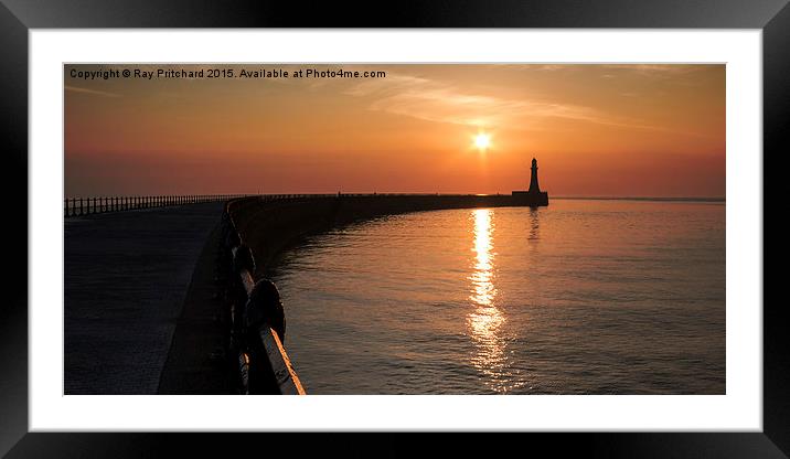  Roker Pier Sunrise Framed Mounted Print by Ray Pritchard