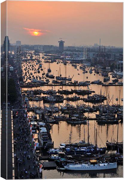 High view of the Ijhaven port in Amsterdam Canvas Print by Adam Szuly
