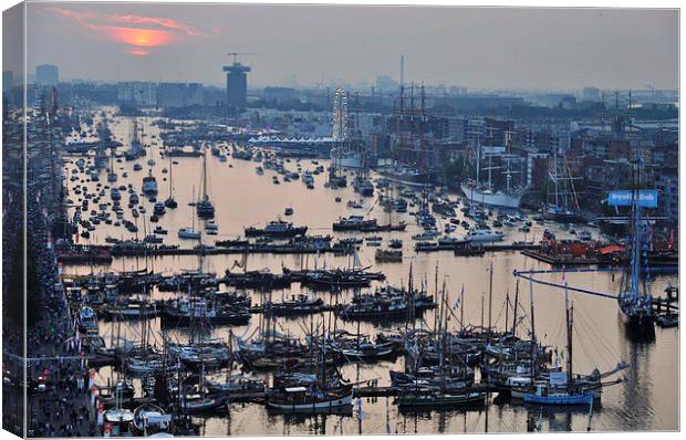 High view of the Ijhaven port in Amsterdam Canvas Print by Adam Szuly