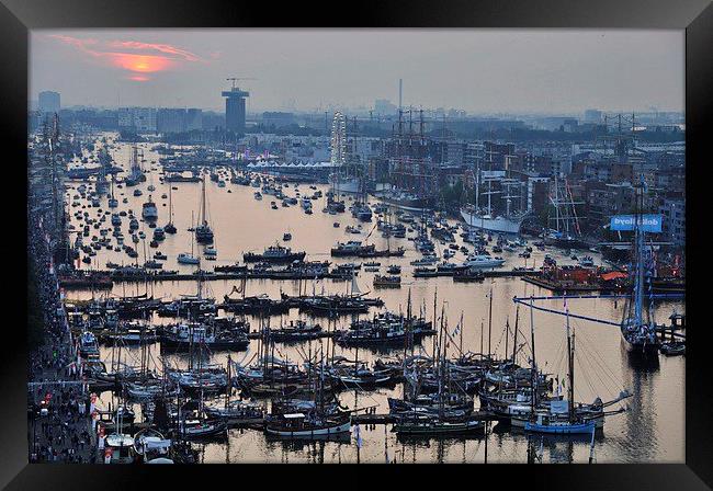 High view of the Ijhaven port in Amsterdam Framed Print by Adam Szuly
