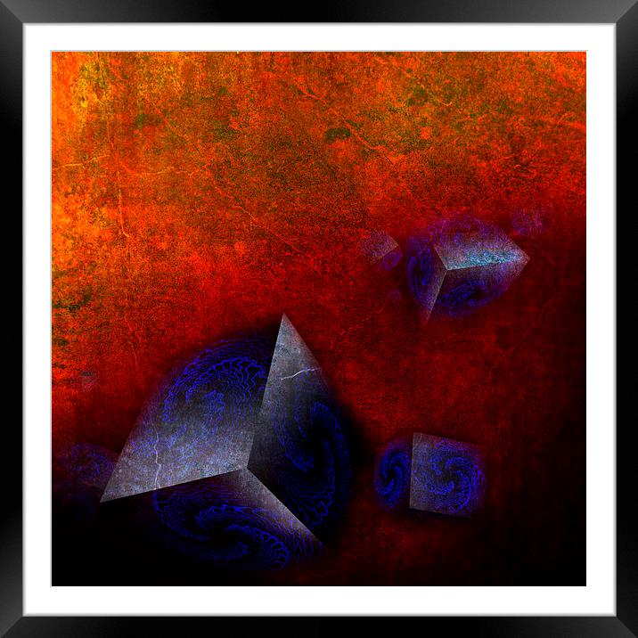 CHAOTIC CUBES Framed Mounted Print by Florin Birjoveanu