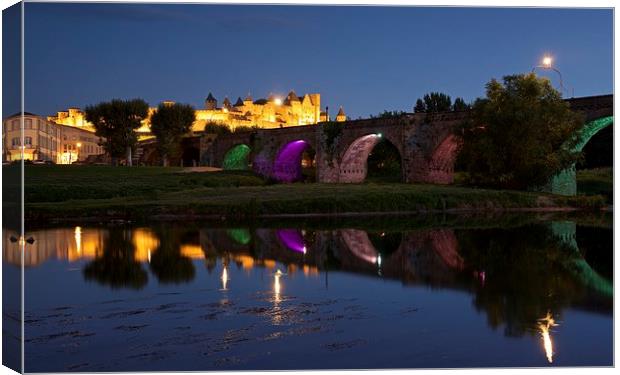  The old bridge of Carcassonne Canvas Print by Stephen Taylor