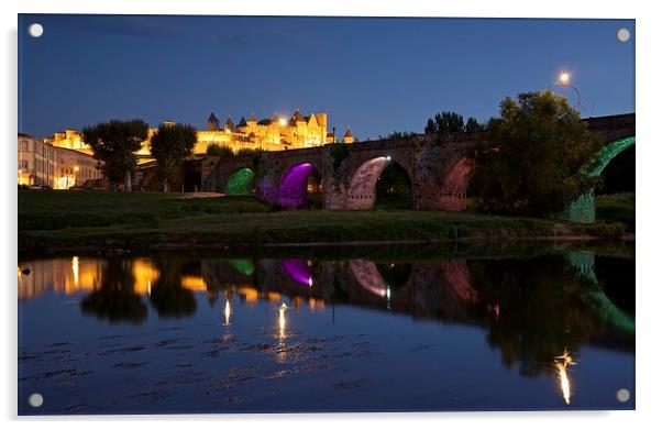  The old bridge of Carcassonne Acrylic by Stephen Taylor