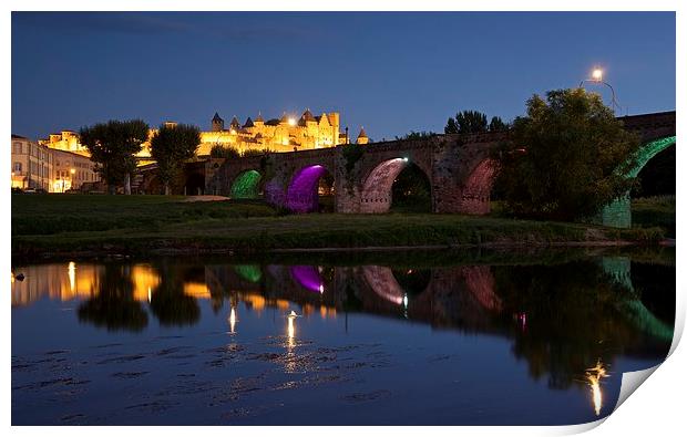 The old bridge of Carcassonne Print by Stephen Taylor