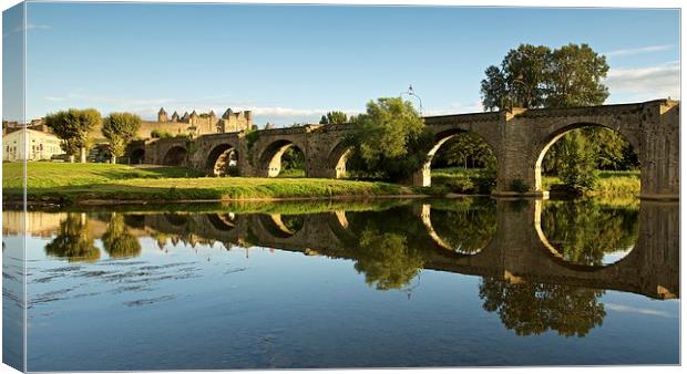  Summer reflections in Carcassonne Canvas Print by Stephen Taylor