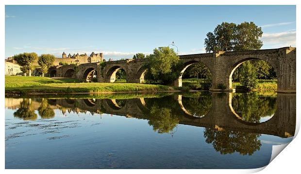  Summer reflections in Carcassonne Print by Stephen Taylor