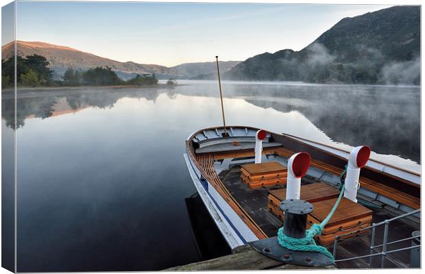 Misty Morning On Ullswater Canvas Print by Gary Kenyon