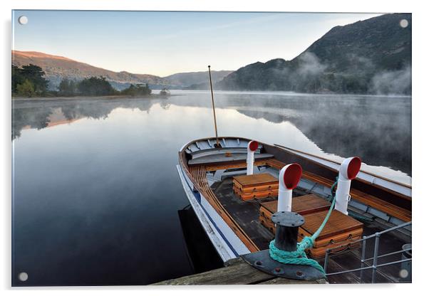 Misty Morning On Ullswater Acrylic by Gary Kenyon