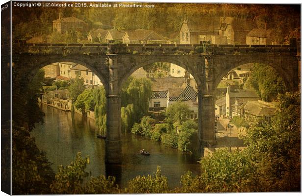  The Bridge at Knaresborough Canvas Print by LIZ Alderdice