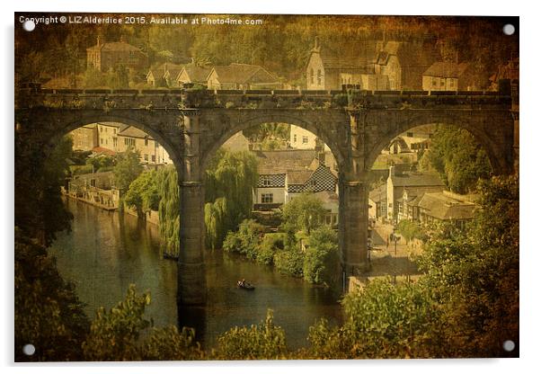  The Bridge at Knaresborough Acrylic by LIZ Alderdice