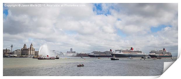 Three Queens celebration on the Mersey Print by Jason Wells