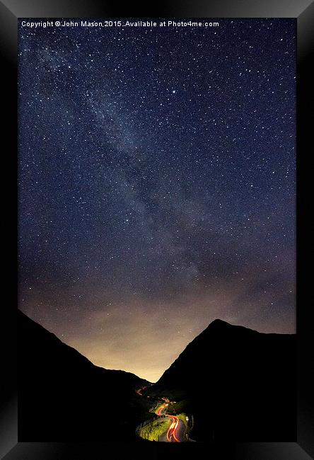  Milky Way over Kirkstone Pass Framed Print by John Mason