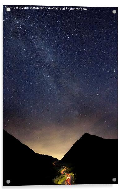  Milky Way over Kirkstone Pass Acrylic by John Mason