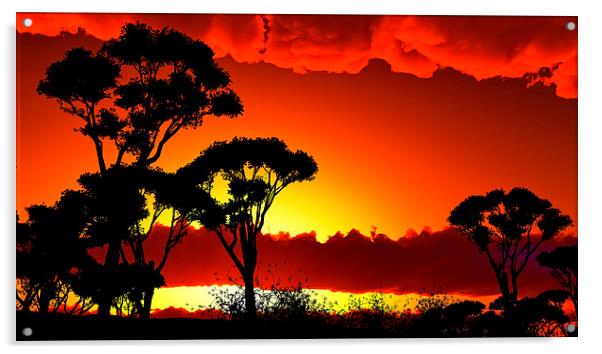  Sunset over lake region Acrylic by Dariusz Miszkiel